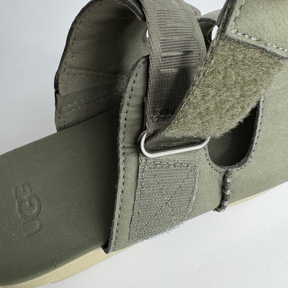 UGG Size 8 Grunge Gothic Olive Green Platform Sandals with Adjustable Straps - Picture 5 of 9